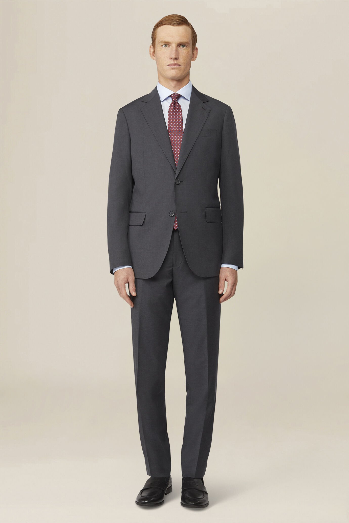 Men's single breasted suit mix size dk grey